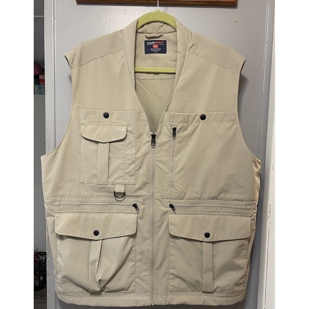 Travel Smart Vest By Roundtree & New York Full Zip Utility Vest For safety   XL